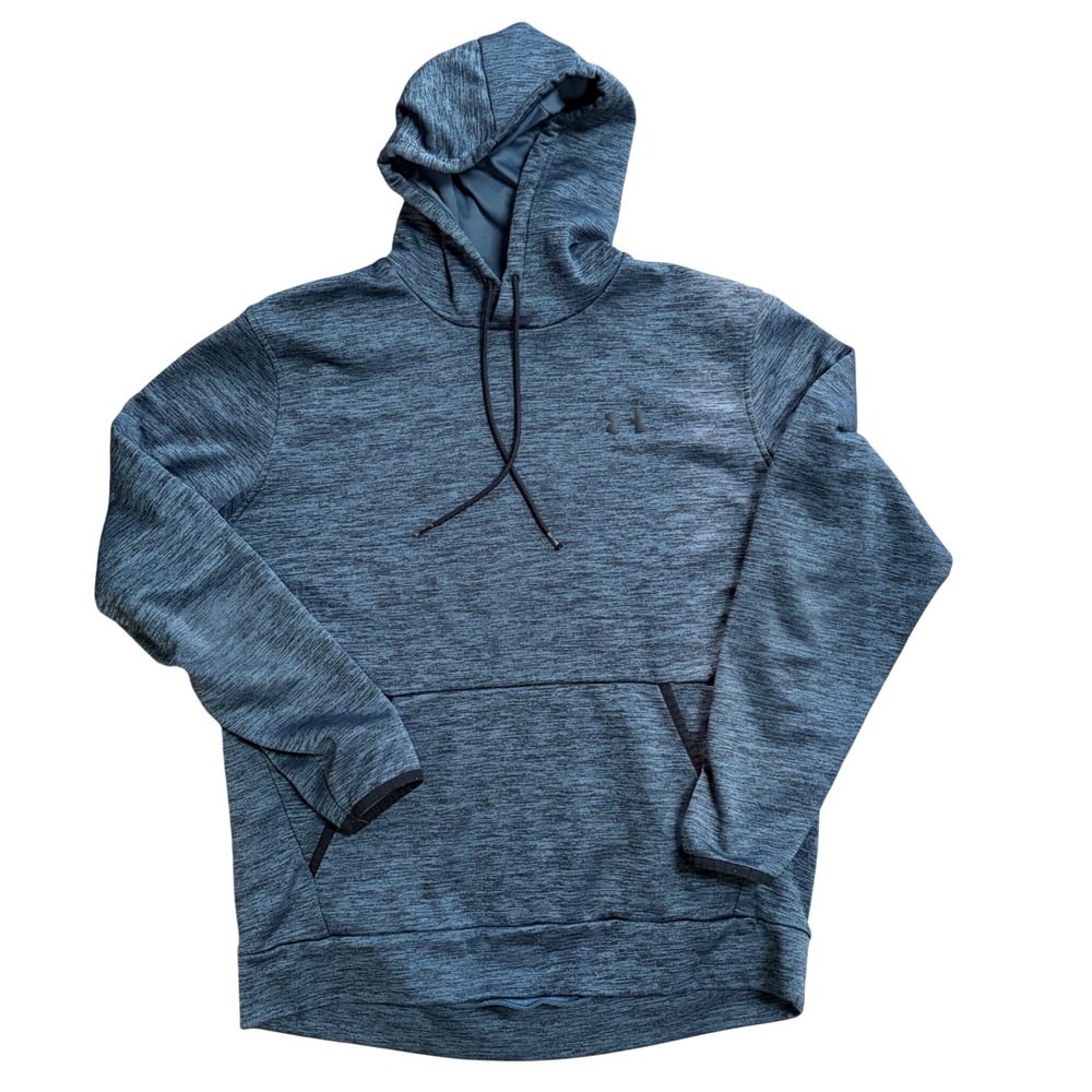Under Armour Storm Mens Blue Brown Space‎ Dye Heathered Pullover Hoodie Fleece